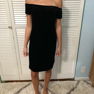 Small Black Velvet Off-the-Shoulder Dress